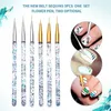 Nail Brushes Acrylic Crystal Carved Drawing Pen 3 Sets Of Two Styles Available Ultra-Thin Manicure Line UV Gel Brush Painting Tool