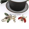 Pins Brooches Hsqyj Cute Bee Enamel Crystal Animal Brooch Pin Set Fashion Pearl Insect Themed Lapel Large Safety For Women Men Drop Amqch