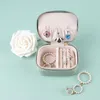 Storage Boxes Convenient And Small Makeup Organizer PU Material Jewelry Box Zipper Design Delicate Practical