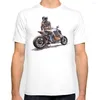 Herren T-Shirts Vintage Herren Motorrad Aquarellkunst Print T-Shirt Sommer K100 Motorrad Hipster T-Shirt White Casual Outfits