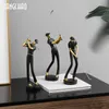 Decorative Objects Figurines Creative Human Statue Resin Art Golf Sculpture Office Decor Modern Craft Home Decoration Cabinet Tabletop Figurines 230210