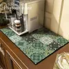 Carpets Diatom Mud Kitchen Drain Pad Bohemia Quickly Dry Coffee Bar Mat Dish Drying Hide Stain Rubber Tableware Easy To Clean 230209