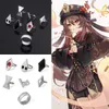 Solitaire Ring Genshin Impact Hu Tao Cosplay Game s Set For Women Unisex Props Stage Property Jewelry Characters Gift Y2302