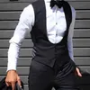 Mens Vests Black Men Vest for Wedding Groom Tuxedo Slim Fit Waistcoat Solid Color Male Fashoin Coat Clothes 230209