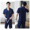 Men's Sleepwear Cotton Men's Pajama Sets Luxury Brands Short Sleeve Pyjama Home Clothes Soft Summer Man Pajamas 2Piece/set