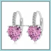 Boucles d'oreilles à breloques en argent, cœur, cristal, Zircon, Mticolor, pêche, livraison directe, bijoux Dh6Z0