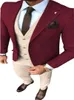 Men's Suits Men 3 Pieces Wool Tweed Jacket Wedding Classic Notched Lapel Dinner Man Blazer Groom (Blazer Vest Pants)