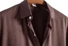 Mäns casual skjortor toppsäljande produkt i sommar mode trend fast färg lapel kortärmad skjorta kamisar para hombre 230209