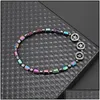 Fußkettchen Schmuck Magnetische Oval Hämatit Stein Perlen Armband Regenbogen Farbe Frauen Sommer Strand Gesundheit Energie Heilung Modell Fuß Drop Del Dhouw