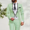 Ternos masculinos masculinos elegantes finos de festas de casamento de 3 peças de 3 peças de festas de festas de coloração e calças de colete de jaquetas de homem