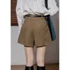 Shorts pour femmes taille haute en velours côtelé jupe plissée apparaissent mince polyvalent confortable mode tempérament pantalon 2023 230209