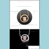 Pendant Necklaces Double Pendants 18K Gold Sier Plated Crystal Circle Heart Necklac Hjewelry Drop Delivery Jewelry Dhxav