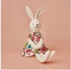 40 cm Stoffmaterial, gefüllter Hase, weißes Kaninchen in einem Blumenkleid, Festival-Geschenk, Kinderspielzeug, Heimdekoration