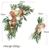 Decoratieve bloemen Kunstmatige rozenbloem bruiloft achtergrond Achter achterom welkom gebied decoratie hangende hoek buitendeur