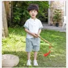 Clothing Sets 2022 Chinese Kids Boys Clothes Boy Summer Clothing Sets Short Sleeves Tops Shirtshorts Suits Children Clothing Hanfu W230210