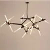 Modern Branch Led Ceiling Chandelier Glass Lampshade for Hall Living Room Bedroom Pendant Lights Home Decor Lusters Luminaires 0209