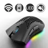 Mice 2 4G Wireless Mouse RGB Light Honeycomb Gaming Rechargeable USB Desktop PC Computers Aouse Laptop Gamer Cute 230210