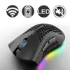 Souris 2 4G souris sans fil RGB lumière nid d'abeille jeu rechargeable USB ordinateur de bureau ordinateurs Aouse ordinateur portable Gamer mignon 230210