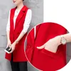 Women's Vests For Women Sleeveless Jacket Coat Long Blazer Formal Work Ladies Office Vintage Slim Suit Waistcoat Female Oversize 230210