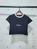 女性シャツ服の女性トップレディースTシャツクロップトップティーデザイナー服Tシャツコットンレタープリントファッション20SSサマープルオーバー女性ブラック