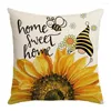 Kissen Bienentag Cartoon Frühling und Sommer Sofa Wohnzimmer Dekoration Sonnenblume bedruckter Bezug