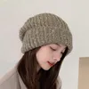 Berets Wool Caps Women Winter Beanie Skullies Hats Lady Big Size Warm Thick Knitted Hat Female Curling Pile Confinement Bonnet Cap
