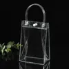 Presentförpackning 10 20st Lot Transparent mjuk PVC Tote Packaging Påsar med handslingan klar plasthandväska kosmetisk väska 230209