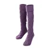 Mulheres meias de lã Braid Cable malha sobre meias de joelho coxa coxa mangueira garotas sólidas para o outono/inverno