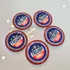 Броши Trump 2024 Brooch Pins Save America снова красная синяя лацканая рубашка для рубашки, украшение значков 2830382