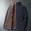 Men's Jackets Winter Velvet Mens Thickening Warm Coats Fleece Lined Fur Collar Parkas High Quality Windbreaker For Male Plus Size M-8XL