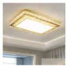 Ceiling Lights Rec Crystal Led Lamp For Living Room Bedroom Roof Home Gold Fashion Modern Decoration Chandelier Lighting Fixture Dro Dhdqz