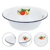 Cuencos Tazón Esmalte Sopa Cuenco Ensalada Esmalte Sirviendo Mezcla Vintage Metal Lavado Bandeja De Frutas Cocina Fideos Vajilla De Cereal Grande