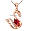 Pendant Necklaces Sier For Woman Fashion Jewelry Blue Pink Crystal Zircon Necklac Yydhhome Drop Delivery Pendants Dhlbh