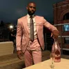 Ternos masculinos Moda Moda Pink masculino Business Slim Fit Blazer Casamento Groom Tuxedo Party Prom 2 Peças Costume Homme (calça de jaqueta)