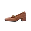 Noir Mary T marron Jane sangle haut talon épais femmes mariage robe de mariée chaussures dame bureau chaussure