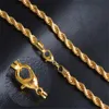 Chaînes En Vrac En Gros Lots 1 Pièce 6MM 18 K Mode Dames / Hommes Corde Torsadée Collier DomineeringChains