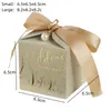 Geschenkwikkel Wedding Candy Box met parellint Bow High End Chocolade Hoogwaardige Glitter Powder Shell 230209