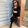 Clothing Sets 5Sets Bulk Item Wholesale Children Clothes Suits Solid Color Puff Sleeves Tops Cargo Pants Leggings Sets Cool Girl Outfit M233 W230210