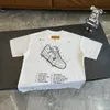 xinxinbuy Män designer Tee t-shirt 23ss Letters skor tryck kortärmad bomull kvinnor vit svart röd grön S-2XL