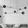 Lichter Nordic Einfache Kronleuchter Designer Decke Kronleuchter Led-beleuchtung für Wohnzimmer Dekoration Kreative Schwarz Metall Hängen Lampen 0209