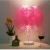 Table Lamps Bedroom Living Room Lamp Children's Led Lighting Feather Heart Wing Crystal Bedside Desk Baby Decor