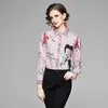 Women's Polos Spring Autumn Elegant Women Blouse Vintage Cartoon Print Long Sleeve Shirts Female Streetwear Runway Designer Tops