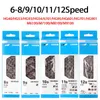 سلاسل MTB Road Bicycle Chain for Shimano Hg701 Hg601 Hg901 Hg40 Hg53 Hg54 Hg95 M7100 8/9/10/11/12 السرعة 116/118 روابط إكسسوارات الدراجة 0210