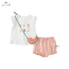 Clothing Sets Dave Bella Summer Baby Girls Cute Bow Cartoon Clothing Sets Kids Fashion Sets Children With a Small Bag 3 pcs suit DBS17515 W230210