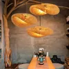 Ceiling Lights Bamboo Pendant Lamp Hand Knitted Chinese Style Weaving Hanging Lamps 18/19/30cm Restaurant Home Decor Lighting Fixtures 0209