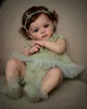 Dolls Finished Doll 60CM Bebe Reborn Doll Tutti Toddler Girl Doll Hand-painted 3D Visible Veins Soft Touch Cloth Body Doll Boneca Bebe 230210
