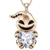 Collane con ciondolo Moda Donna Love Crystal Skull Emo Head Collana Charm Cartoon Ghost Heart Cut Jewelry Articoli per San Valentino