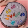 Charm Creative Cute Cartoon Colorf Bear Earrings Resin Candy Party Travel Wear Jewelry Earring Drop Delivery Dhysg