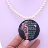 Choker Women Party Gift African Ethnic Inspiration Stronger Braver Smarter Painted Wooden Necklaces Inspire Pearl Jewelry