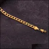 Strands Strings Stylowy lekka ozdoba biżuterii 6 mm naszyjnik z łańcuchem 18 -karatowym Złotym Droponem Naszyjniki wisiorki dhwgi